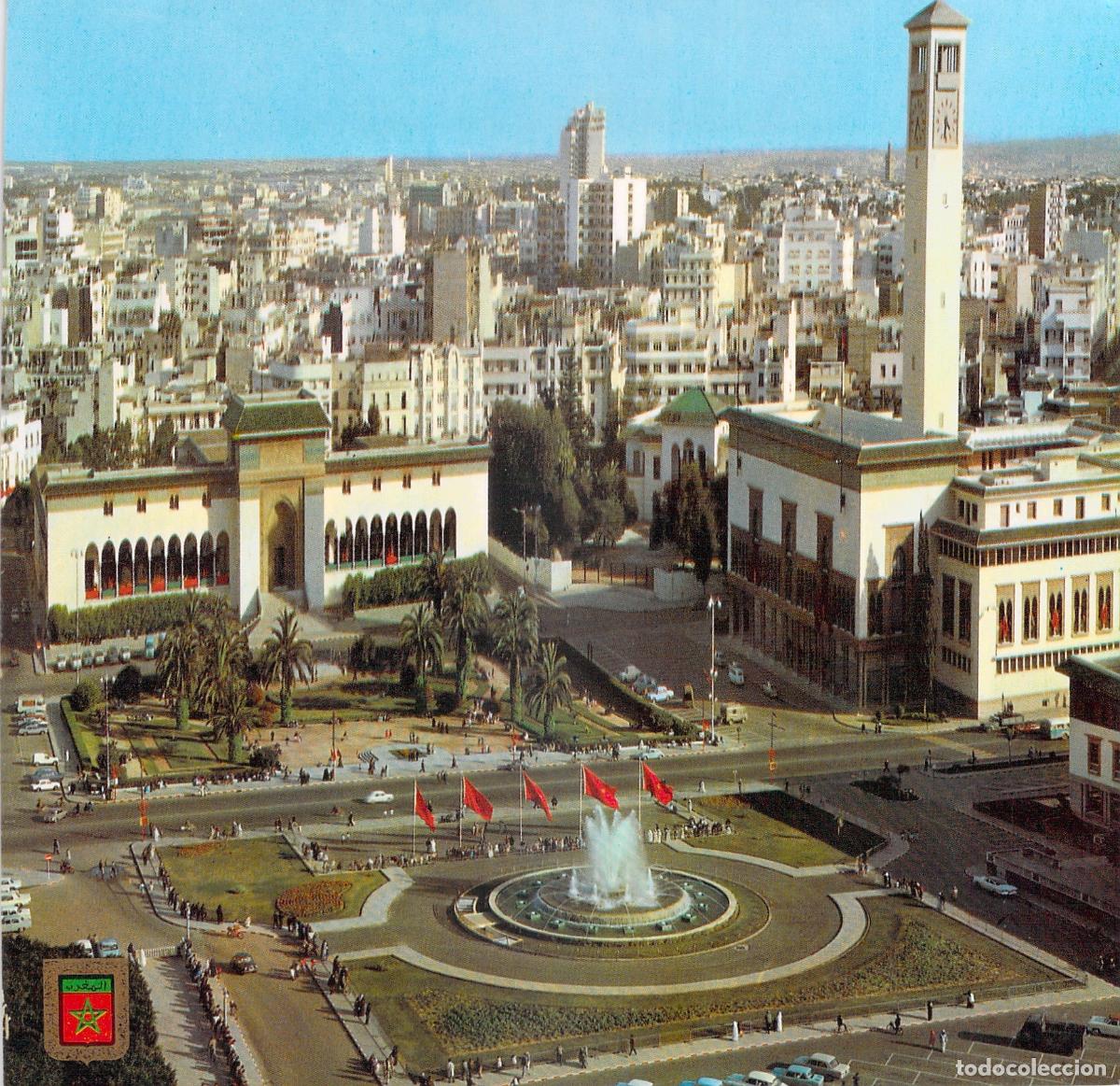 Postales: Postal de la Plaza de las Naciones Unidas y Fuente en Casablanca