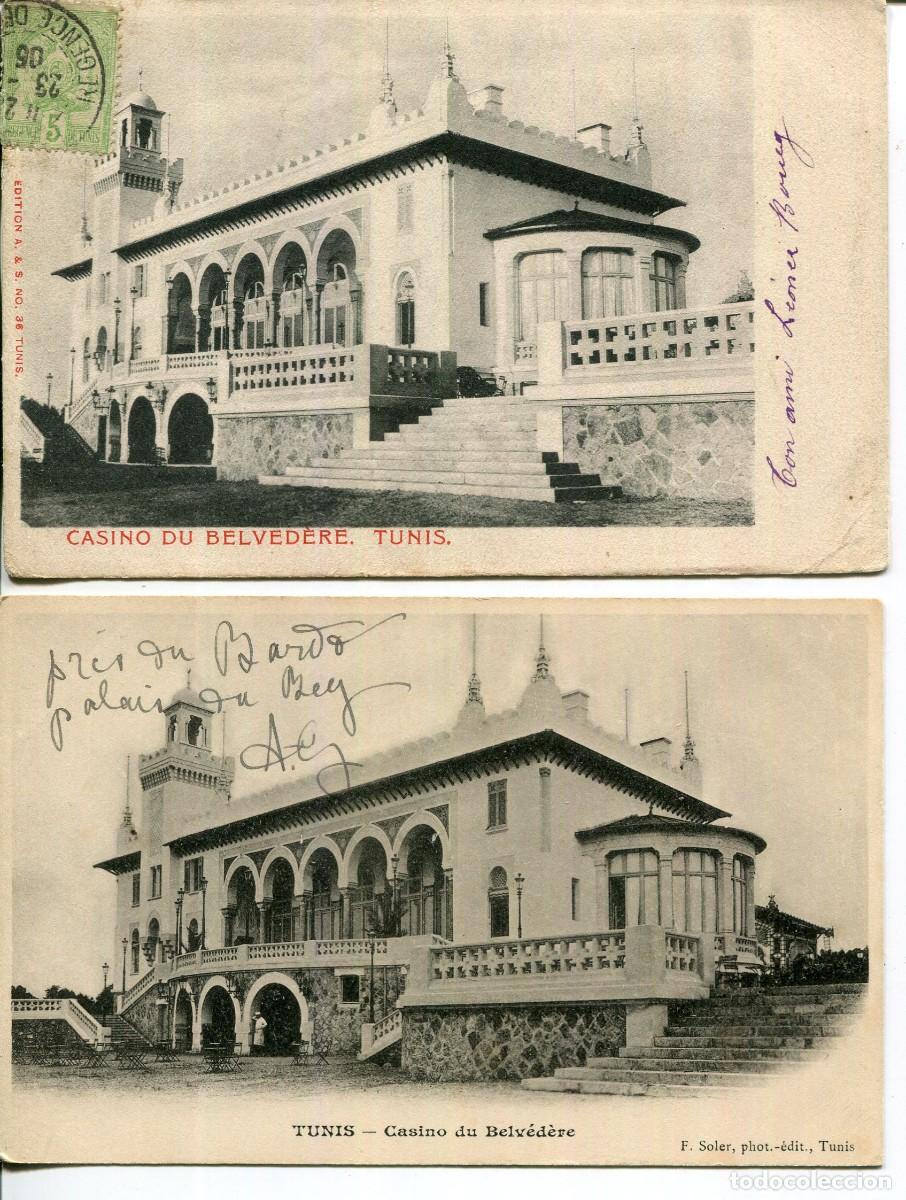 Postales: TUNEZ-CASINO DE BELV&Eacute;D&Egrave;RE-1904 ---2 TARJETAS