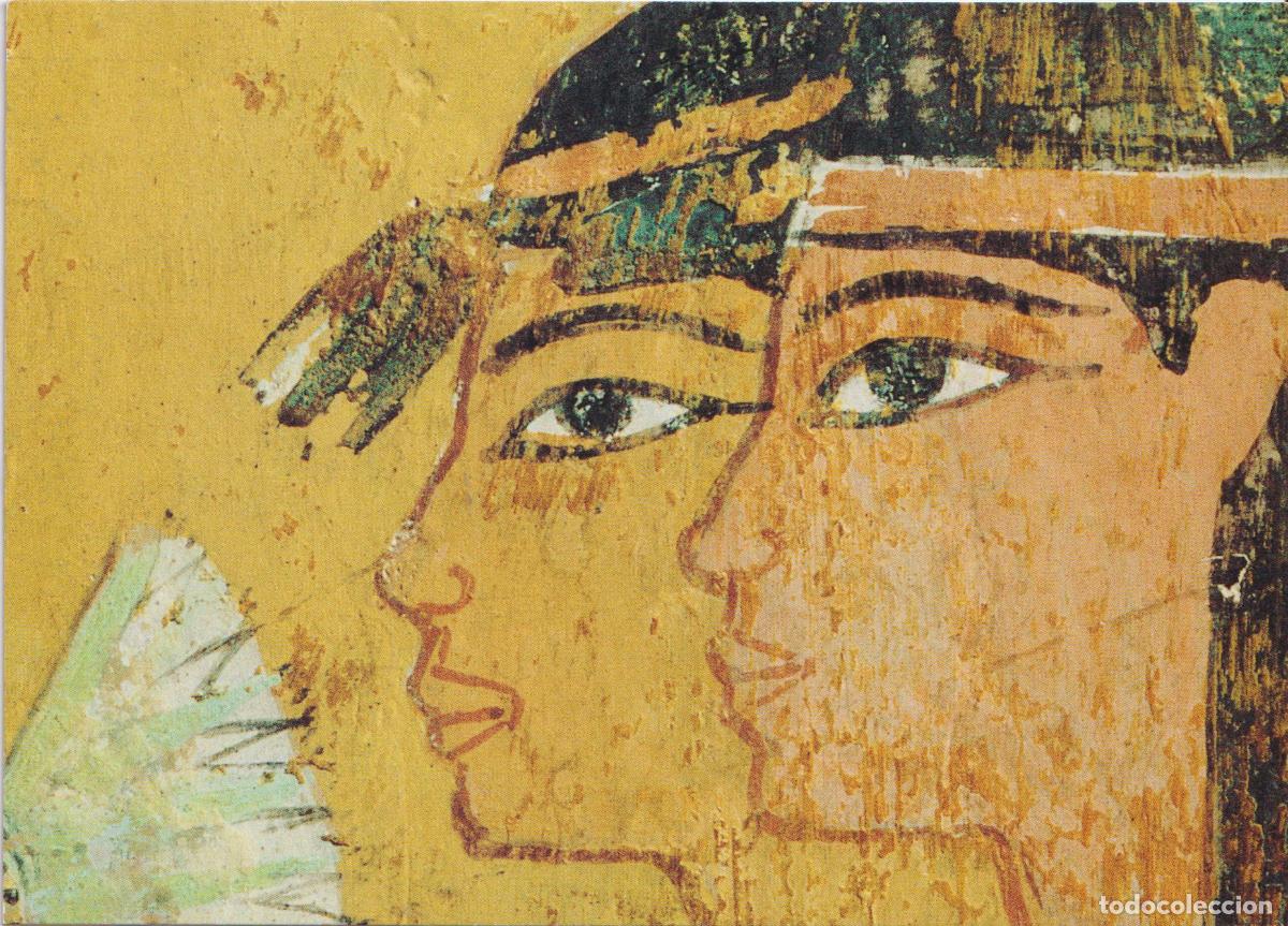Postales: EGIPTO, FRAGMENTO DE PINTURA PROCEDENTE DE KENAM&Oacute;N (TEBAS) DINASTY XVIII - MUSEU EGIPCI BARNA - SC