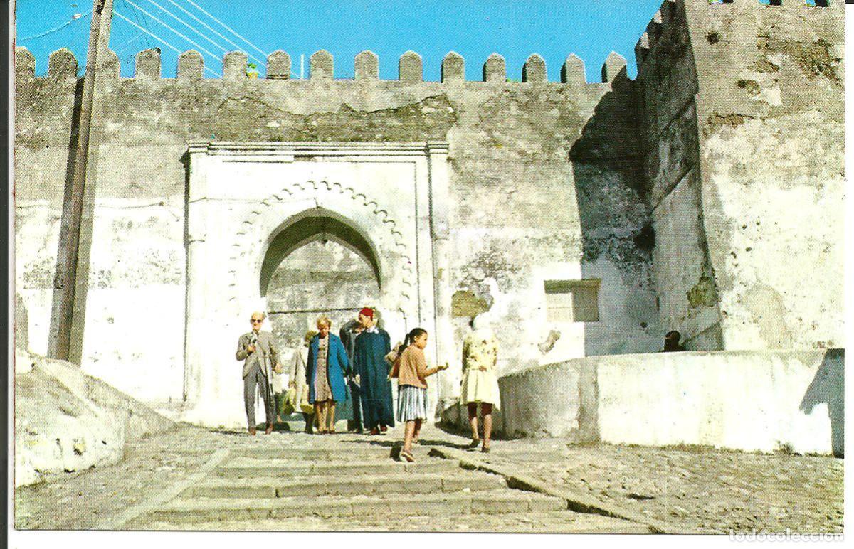 Postales: POSTAL TANGER - PUERTA DE BAB-ASSA EN LA ALCAZABA - A&Ntilde;O 1962 (SIN USAR)