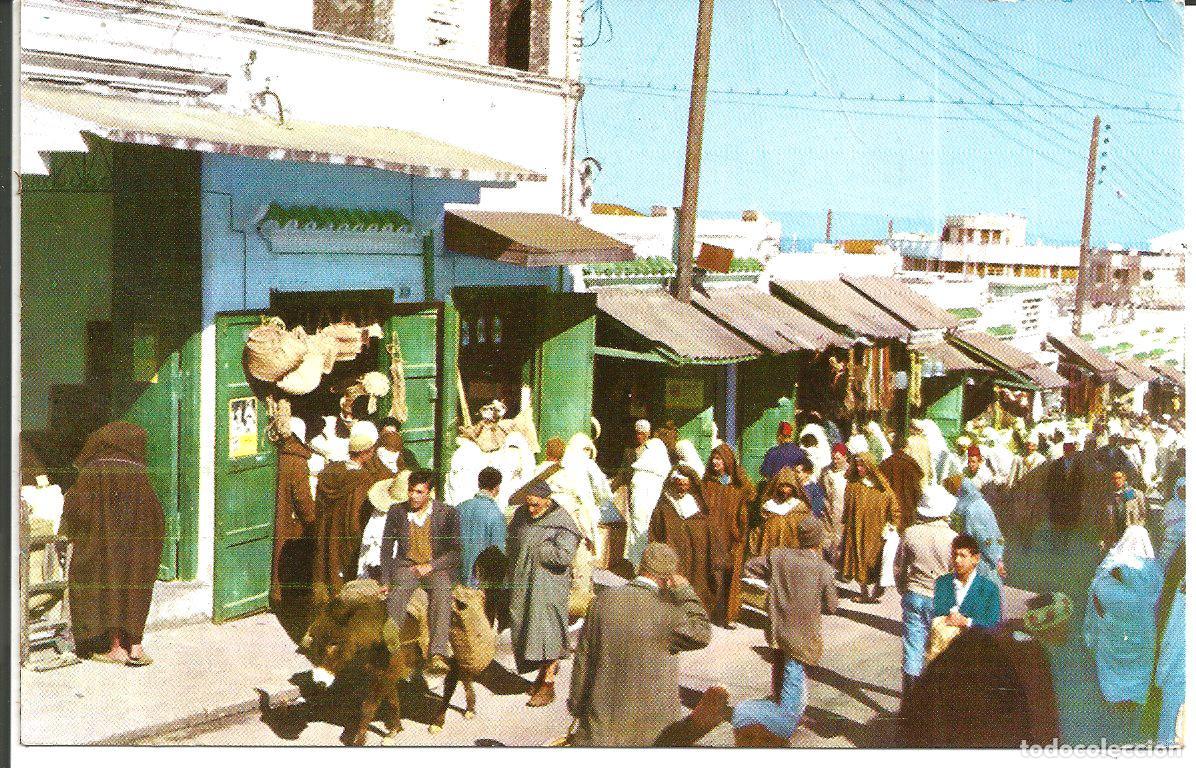 Postales: POSTAL TANGER - ENTRADA AL ZOCO GRANDE - A&Ntilde;O 1959 (CIRCULADA)