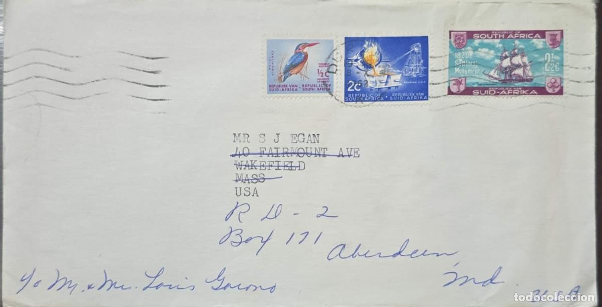 Postales: MI) 1920, SOUTH AFRICA; CITY OF ORIGIN UNSPECIFIED, DESTINATION WAKEFIELD, MASSACHUSETTS; COVER; THR