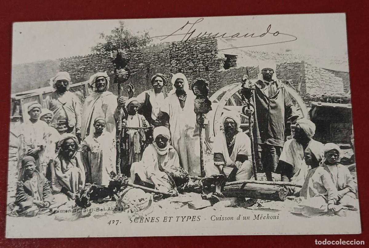 Postales: TARJETA POSTAL ESCENAS Y TIPOS - PREPARACI&Oacute;N DE UN MECHUI - MELILLA - MARRUECOS 1910