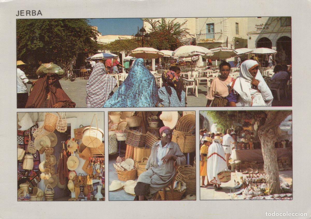 Postales: Tunisia Jerba Market Scenes People Baskets Hats Souvenirs *YBB292