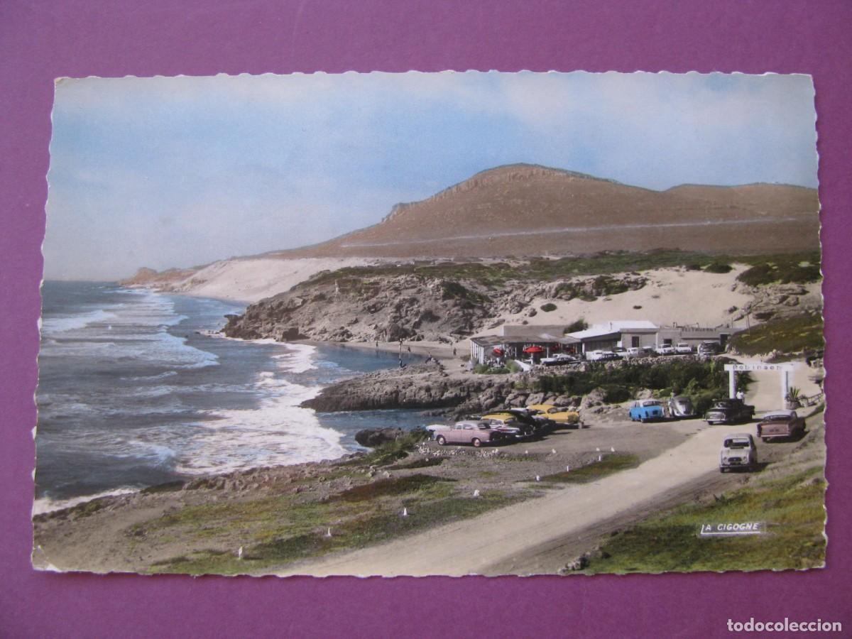 Postales: POSTAL DE MARRUECOS. TANGER. PLAYA GRUTAS DE H&Eacute;RCULES. ESCRITA