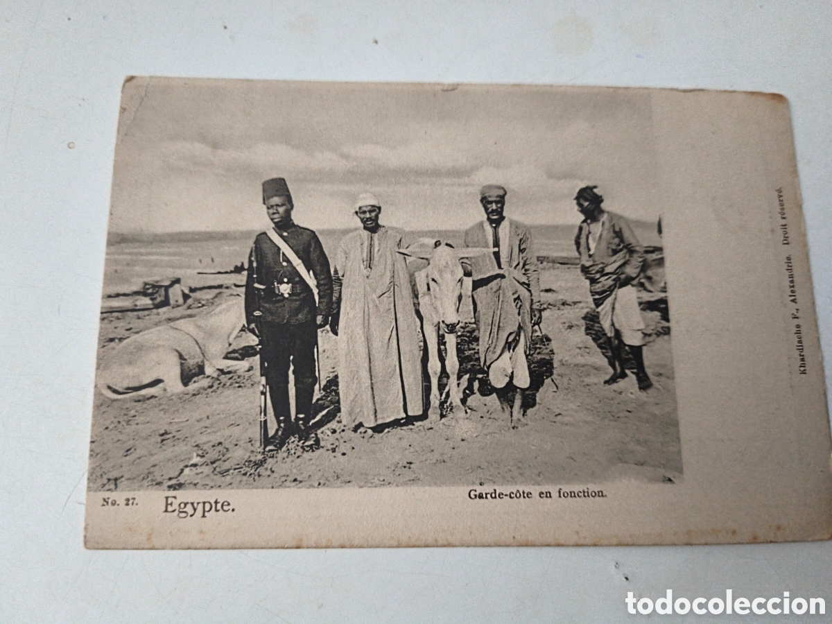 Postcards: Postal Egipto. Garde-cote en fonctio &ntilde;n