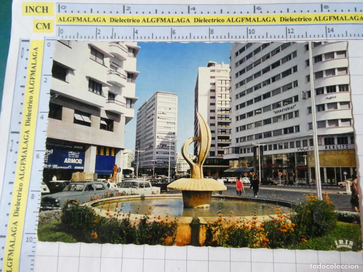 Postales: POSTAL DE MARRUECOS. CASABLANCA LA FONTAINE DE L'AVENUE DES DORCES ARM&Eacute;ES ROYALES. 2260