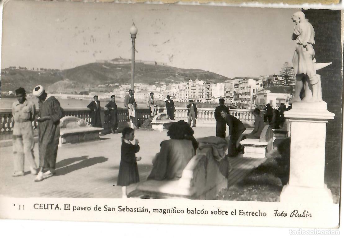Postales: Ceuta 11. El Paseo de San Sebastian . Foto Rubio. Escrita 1958. Vell i Bell