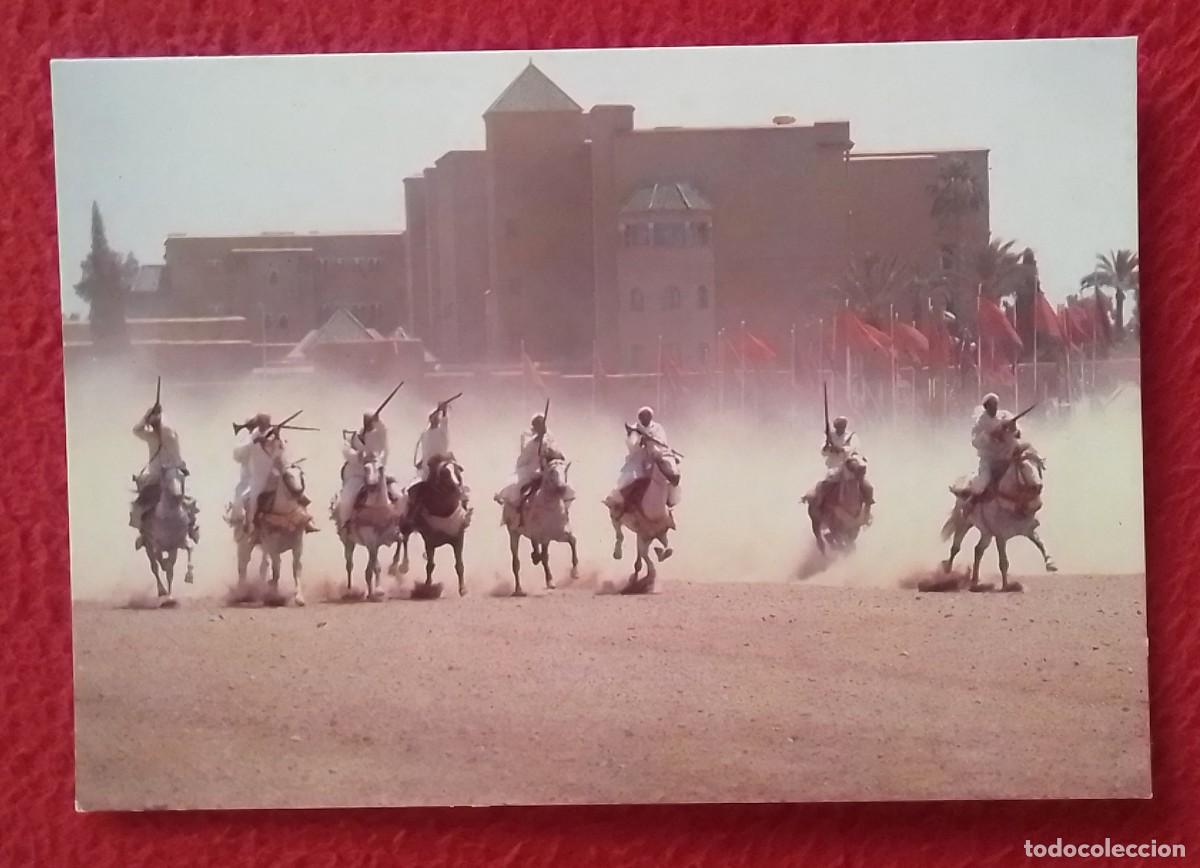 Postcards: POSTAL MAROC INFINI MARRUECOS MOROCCO MARRAKECH FANTASIA SOUS LES MURS DU C&Eacute;L&Egrave;BRE H&Ocirc;TEL LA MAMOUNIA.