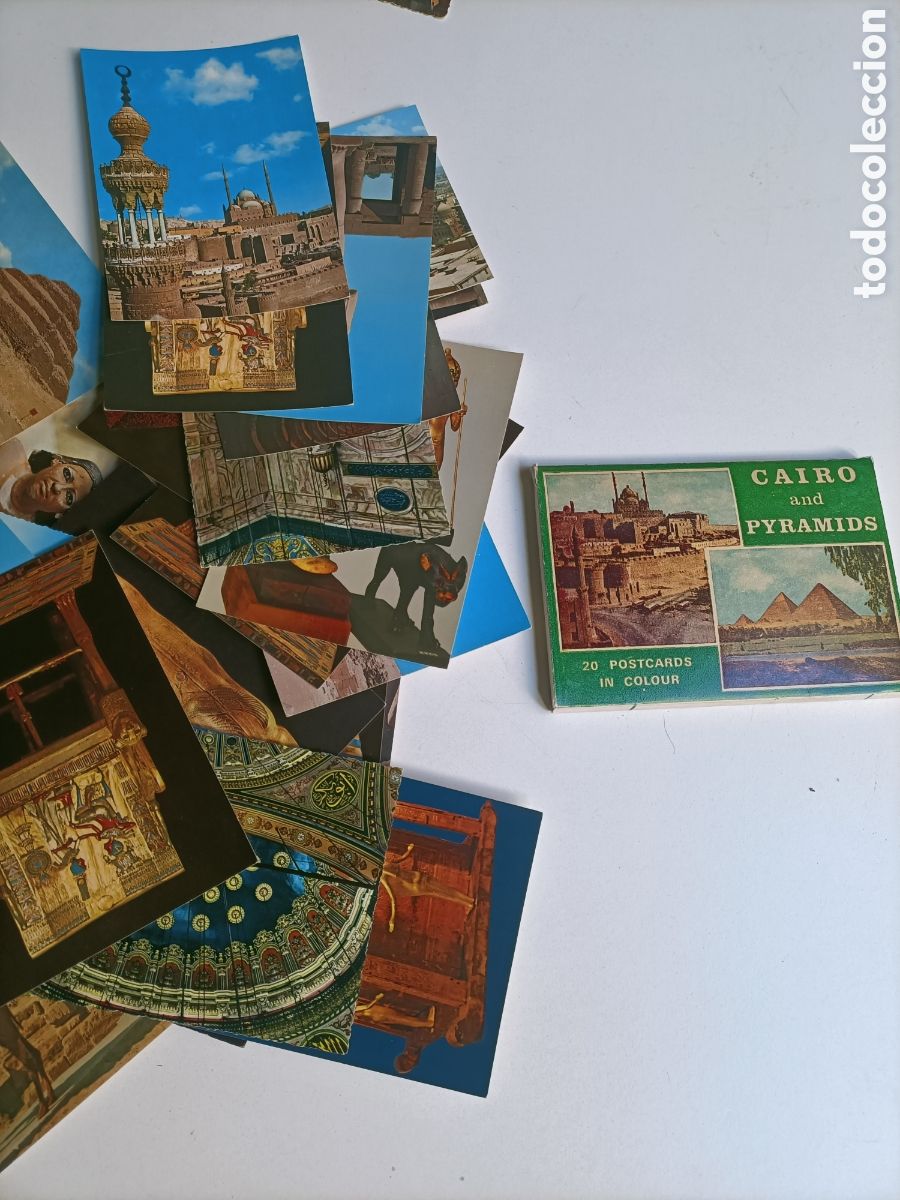 Cartoline: 34 postales de Egipto. + Postcard Cairo and Piramids album de 20 postales