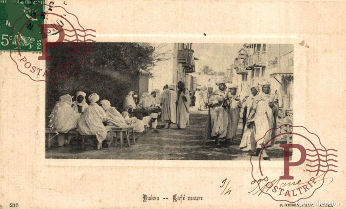 Postales: ALGERIA. ALGERIE. BISKRA - Caf&eacute; Maure