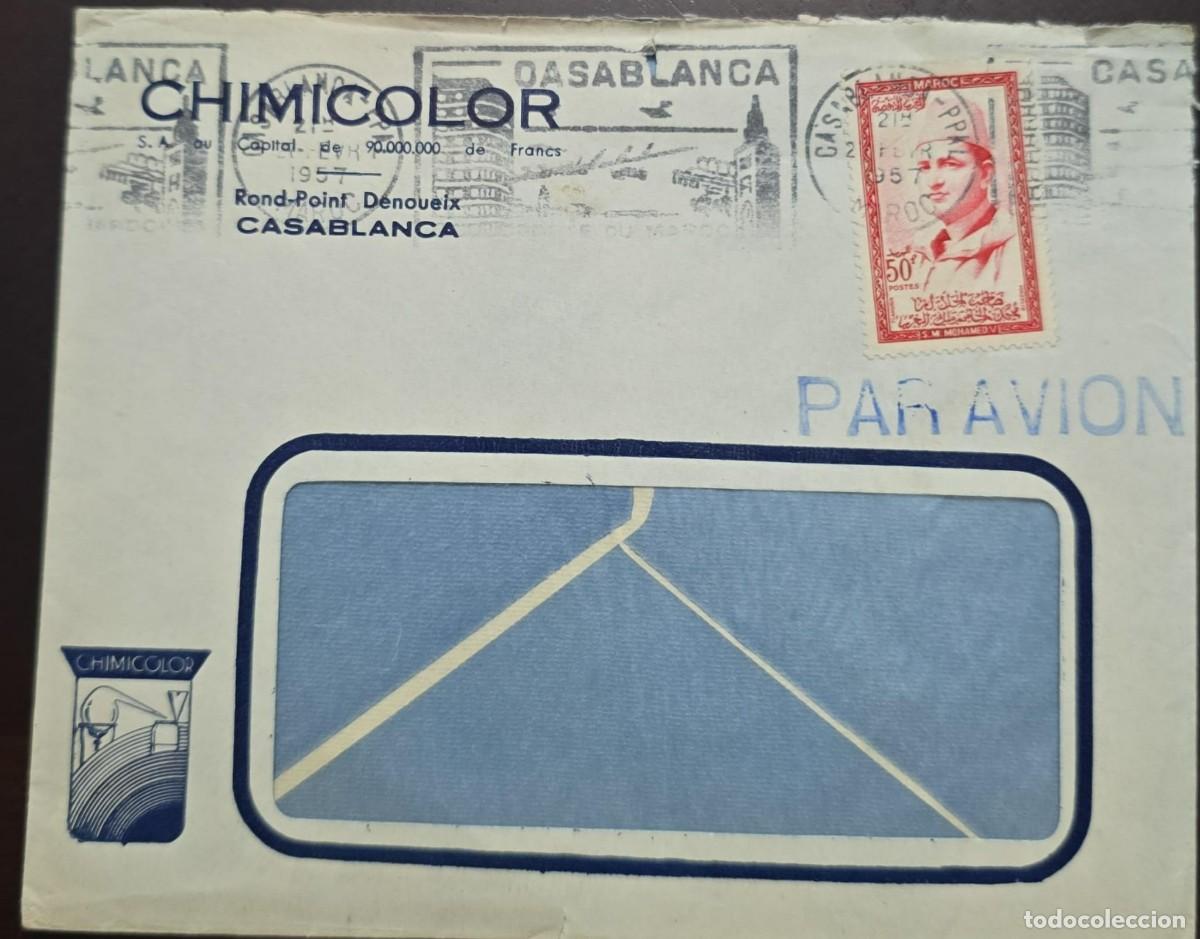 Postales: MI) 1957 MOROCCO, AIRMAIL,CASABLANCA CIRCULATED, WITH INDEPENDENCE - KING MOHAMMED V.