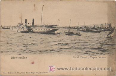 Postales: MONTEVIDEO. EN EL PUERTO, VAPOR VENUS. - Foto 1