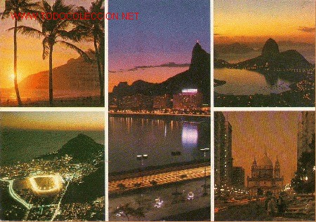 Postales: RIO DE JANEIRO DE NOCHE -BRASIL - Foto 1