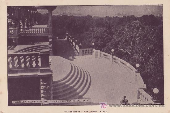 Postales: Tarjeta Postal de Mexico, Terraza Castillo de Chapultepec - Foto 1