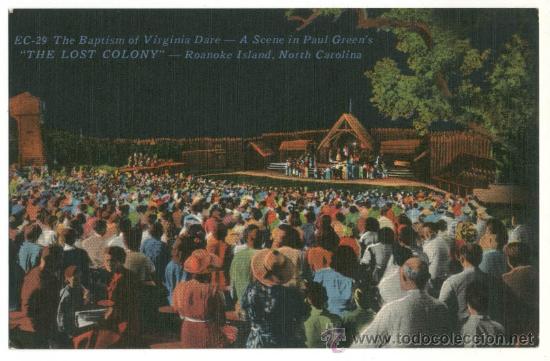 Postkarten: Teatro en Isla Roanoke Carolina del Norte)