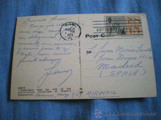 Postales: POSTAL MIAMI ACUARIUM 1973 CIRCULADA - Foto 2