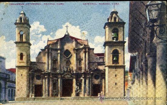 Postales: Habana. Catedral. Circulada - Foto 1