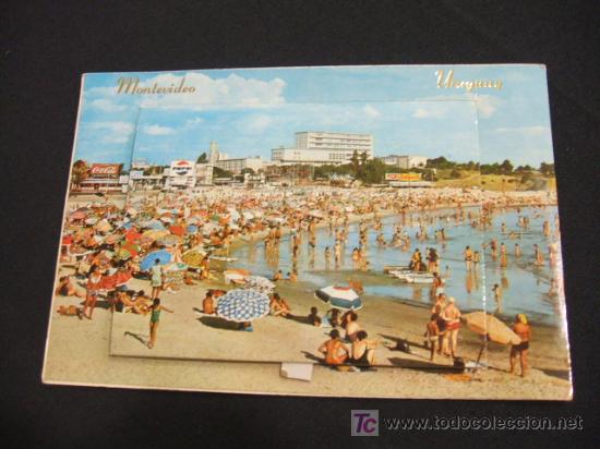Postales: MONTEVIDEO - URUGUAY - CON VENTANITA CON 10 MINI POSTALES - - Foto 1