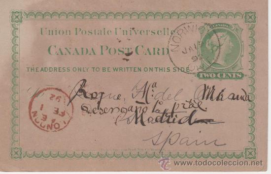 Postales: TARJETA CANADA 1892 - Foto 1
