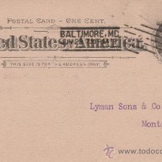 Postales: ESTADOS UNIDOS DE AMERICA - BALTIMORE - MONTREAL CANADA - 1897. Lote 24667854