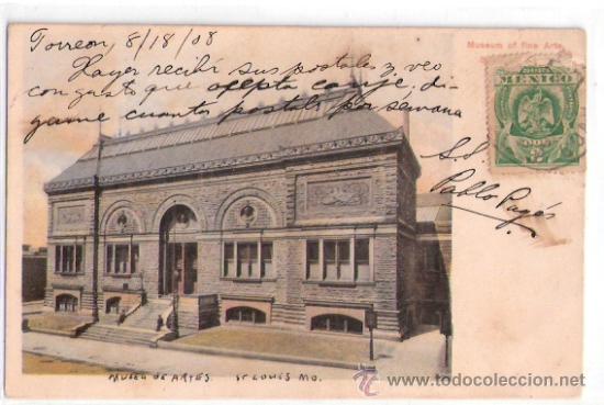 Cartes Postales: TARJETA POSTAL. MEXICO. MUSEO DE ARTES. N&ordm; 124. CURT TEICH Y CO.