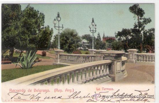 Postais: TARJETA POSTAL. ARGENTINA. RECUERDO DE BELGRANO.LA TERRAZA. R & J., BARBIERI EDIT.
