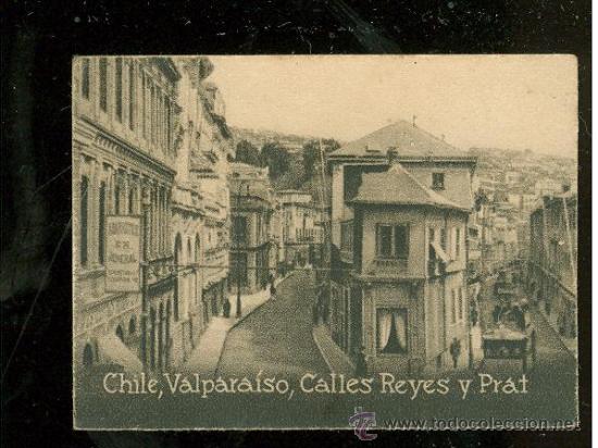 Postkarten: POSTAL ORIGINAL DECADA DE LOS 30. VALPARAISO, CALLES REYES, PRAT. N&ordm; 1966. VER TAMA&Ntilde;O Y EXPLICACION.