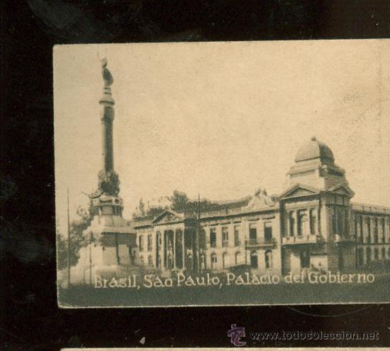 Postkarten: POSTAL ORIGINAL DECADA DE LOS 30. SAO PAULO, PALACIO DE GOBIERNO. N&ordm; 1929. VER TAMA&Ntilde;O Y EXPLICACION.