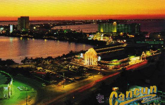 Postales: CANCUN AT NIGHT NUEVA SIN CIRCULAR EDITORA KIFELEAN - Foto 1