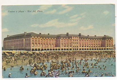 Postais: MAR DEL PLATA. CASINO Y PLAYA. CIUDAD BALNEARIA.