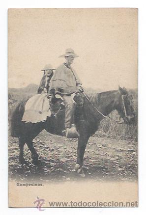 Postales: CHILE. CAMPESINOS. (REVERSO SIN DIVIDIR)