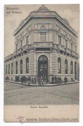 Postales: ARGENTINA. RECUERDO DE ROSARIO. BANCO ESPA&Ntilde;OL. (REVERSO SIN DIVIDIR).