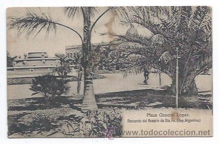 Postais: ARGENTINA. ROSARIO DE SANTA FE. PLAZA GENERAL LOPEZ. (REVERSO SIN DIVIDIR)