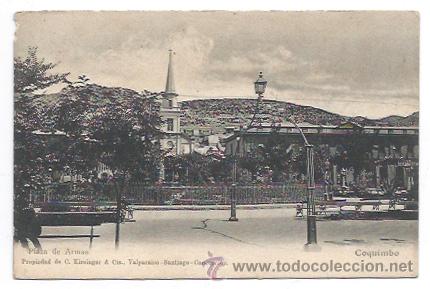 Postkarten: CHILE. COQUIMBO. PLAZA DE ARMAS. (ED. C. KIRSINGER & CIA.) (REVERSO SIN DIVIDIR).