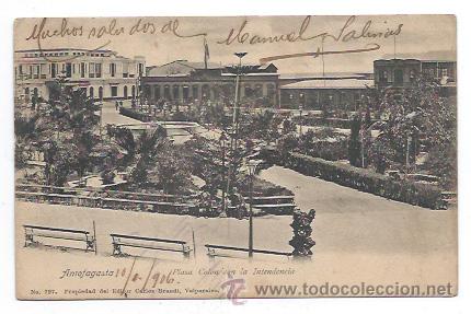 Postais: CHILE. ANTOFAGASTA. PLAZA COLON CON LA INTENDENCIA (ED. CARLOS BRANDT, N&ordm; 797) (REVERSO SIN DIVIDIR)