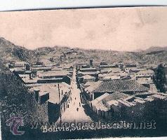 Cartes Postales: POSTAL ORIGINAL DECADA DE LOS 30. BOLIVIA, SUCRE. N&ordm; 2090. UNA CALLE. VER TAMA&Ntilde;O Y EXPLICACION