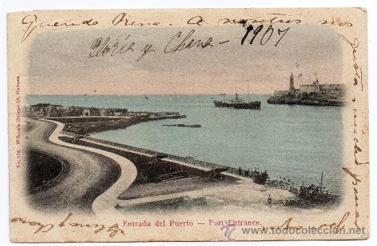 Postais: CUBA, LA HABANA,ENTRADA DEL PUERTO, CIRCULADA, SIN DIVIDIR