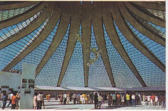 Postales: BRASILIA. ASPECTO INTERNO DE LA CATEDRAL - Foto 1