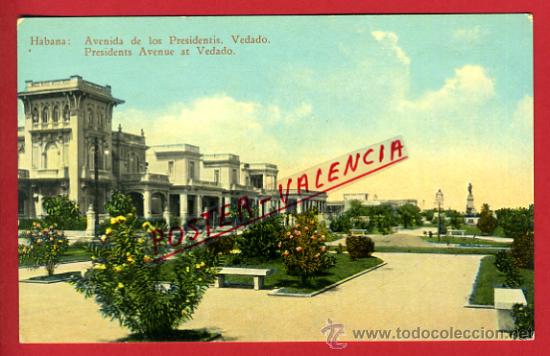 Cartes Postales: POSTAL, HABANA, CUBA, AVENIDA DE LOS PRESIDENTIS, VEDADO,   P71162