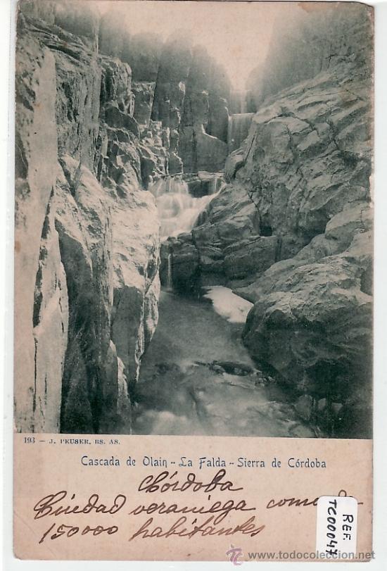 Postales: POSTAL CASCADA DE OLAIN. LA FALDA. SIERRA DE C&Oacute;RDOBA