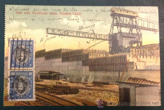 Postais: PANAMA CANAL. EAST WALL. MIRALORES LOCKS.
