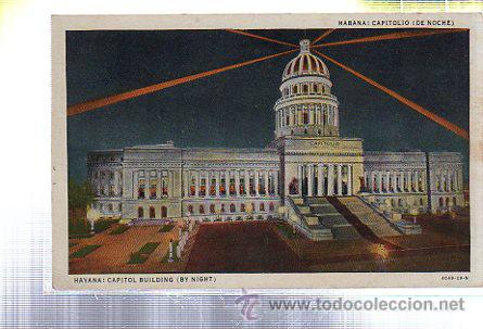Cartoline: TARJETA POSTAL DE HABANA - CAPITOLIO DE NOCHE. MARIO LOPEZ GUARDIOLA N&ordm; 64