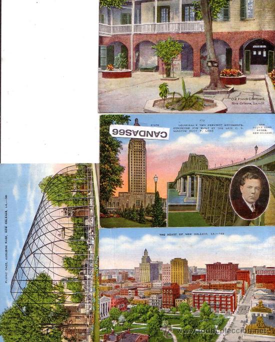 Postales: LOTE DE 4 POSTALES  POSTAL DE NEW ORLEANS - Foto 1