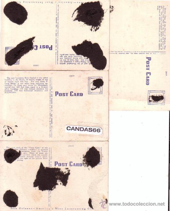 Postales: LOTE DE 4 POSTALES  POSTAL DE NEW ORLEANS - Foto 2
