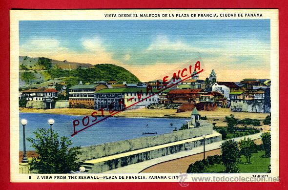 Postais: POSTAL PANAMA, VISTA DESDE EL MALECON DE LA PLAZA DE FRANCIA, P79798