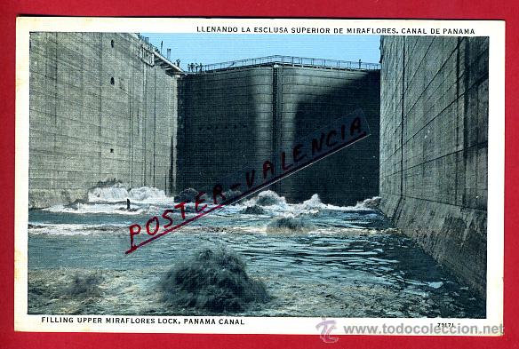 Postais: POSTAL PANAMA, LLENANDO LA ESCLUSA SUPERIOR DE MIRAFLORES, P79800