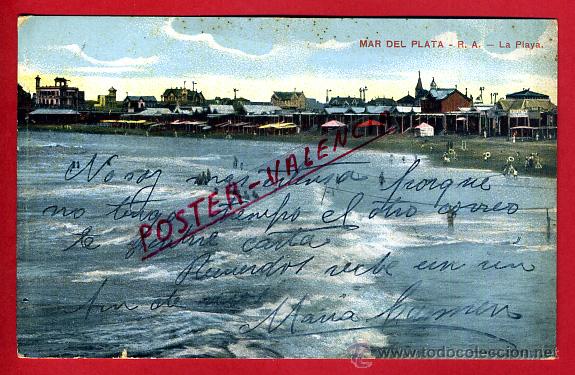 Postales: POSTAL MAR DEL PLATA, ARGENTINA, LA PLAYA, P79975