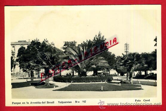 Postales: POSTAL VALPARAISO, CHILE, PARQUE EN LA AVENIDA DEL BRASIL, FOTOGRAFICA, P80240