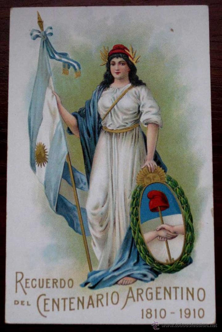 Postcards: ANTIGUA POSTAL RECUERDO DEL CENTENARIO ARFGENTINO 1810 - 1910 - CON PUBLICIDAD DE ALFOMBRAS, TAPICES